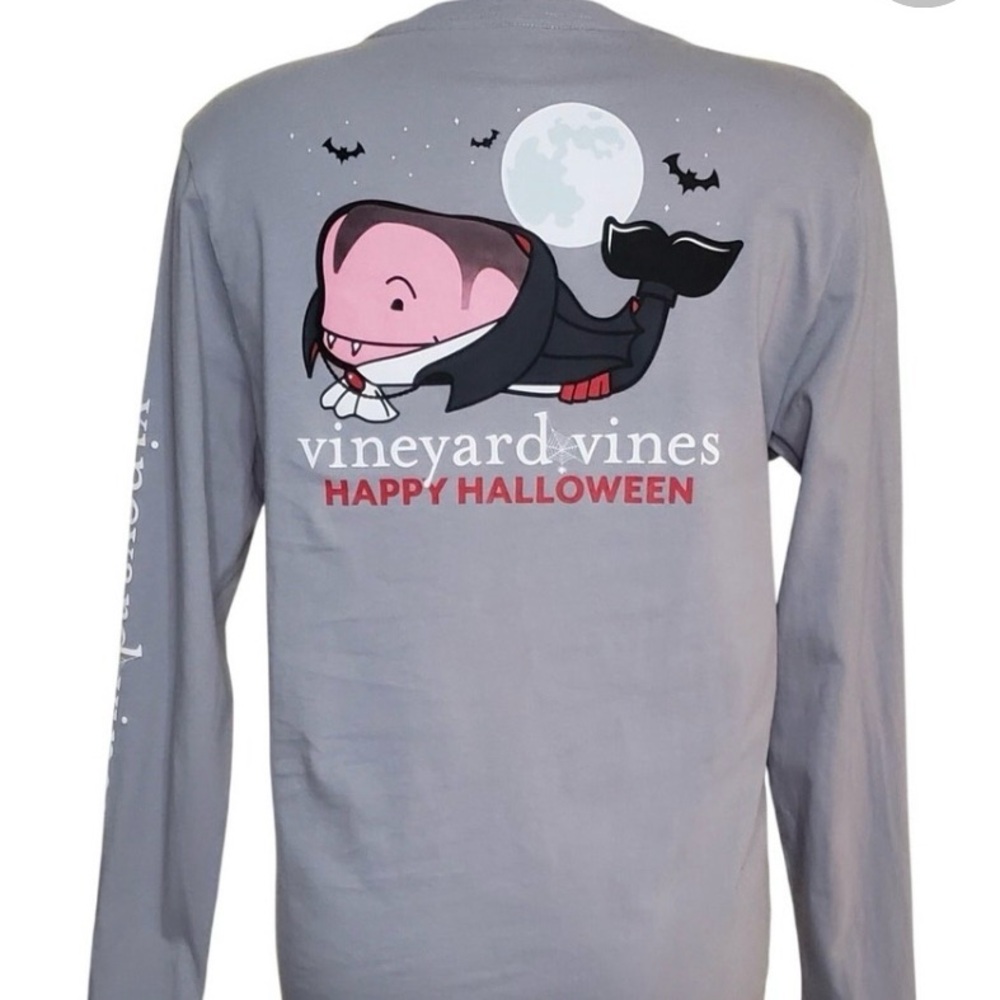 Vineyard Vines Gray Halloween Vampire Tee